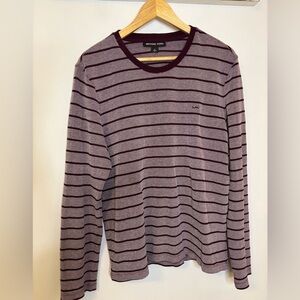 Michael Kors Long Sleeve Cordovan Stripe Cotton Thermal